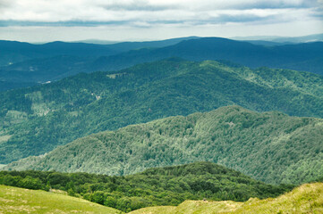 Fototapeta premium beautiful mountain landscape in the Bieszczady National Park; Bieszczady Mountains beauty in nature