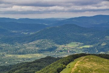 Fototapeta premium beautiful mountain landscape in the Bieszczady National Park; Bieszczady Mountains beauty in nature