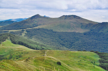 Obraz premium beautiful mountain landscape in the Bieszczady National Park; Bieszczady Mountains beauty in nature