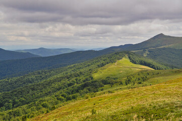 Obraz premium beautiful mountain landscape in the Bieszczady National Park; Bieszczady Mountains beauty in nature