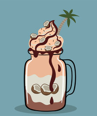 Milk Shake and Cream Sweet at Coconut, Chocolate