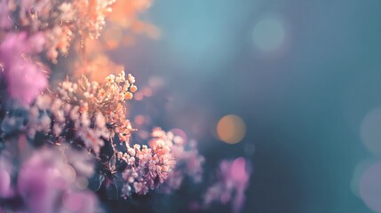 Blurred bokeh floral background light leak overlay. Soft flower bloom aesthetic. Vintage watercolor design for wedding cards, invitations. Spring or summer photo. Elegant minimalist radiography