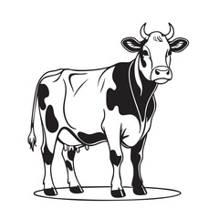 Cow Line Art Vector Illustration