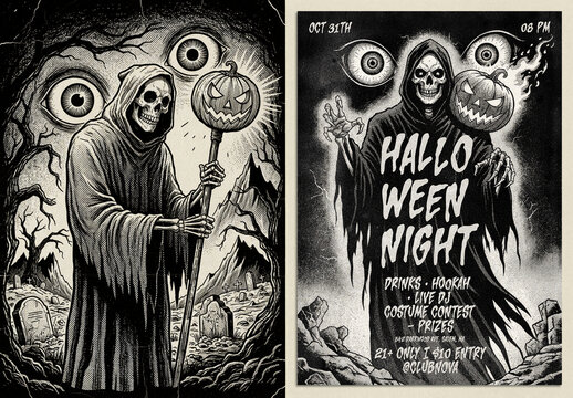Gothic Halloween Event Poster Layout