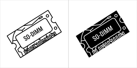 Online conference icon in line and glyph style