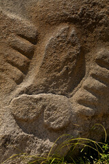 Palindo megalith, from unknown prehistoric megalithic cultures, is located in the Bada Valley, Central Sulawesi, Indonesia