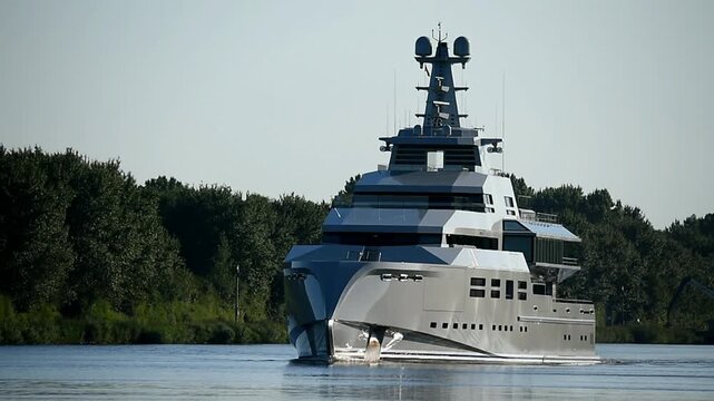 Superyacht NORN f&auml;hrt im Nord-Ostsee-Kanal 