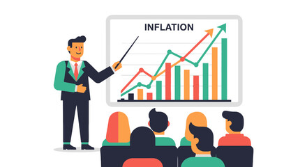Inflation Presentation: Economic Analysis and Market Growth Visualized for Business Audience