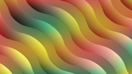 Vibrant, fluid background with soft, colorful, diagonal wavy lines and smooth gradients. Ideal for modern digital art, web banners, and flyers.