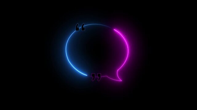 Seamless loop animation speech neon color concept on the transparent background. Empty copy space. Motion graphics of empty shape idea. 4k video animation. 4K animation video!!