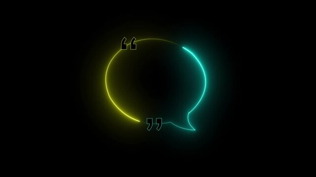 Seamless loop animation speech neon color concept on the transparent background. Empty copy space. Motion graphics of empty shape idea. 4k video animation. 4K animation video!!