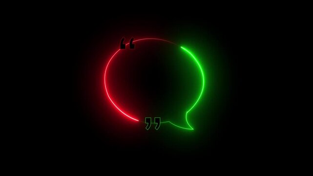 Seamless loop animation speech neon color concept on the transparent background. Empty copy space. Motion graphics of empty shape idea. 4k video animation. 4K animation video!!