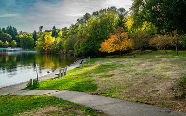 Autumn Water And Park