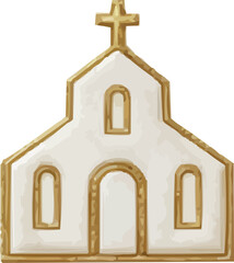 Simple church icon, religious symbol illustration