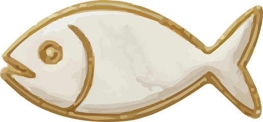 Simple golden fish symbol for faith and religion