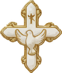 Elegant cross with dove for faith inspiration art