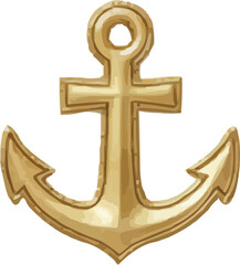 Golden anchor nautical symbol of hope and stability