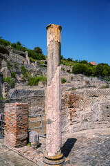 Italy, Naples, Baia, view and details of the archaeological area specialized in the spa treatments of the ancient Romans.