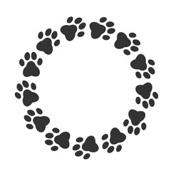 Cute wreath with black pet paws — vector illustration for veterinary, pet care, and kids’ DIY projects.