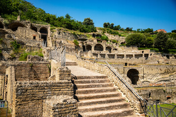 Italy, Naples, Baia, view and details of the archaeological area specialized in the spa treatments of the ancient Romans.