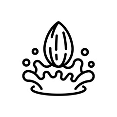Almond Nut Splash Outline Icon
