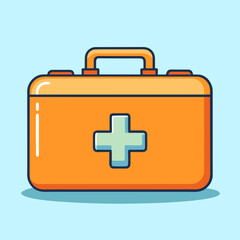 Fototapeta premium A first aid box icon against a light blue background