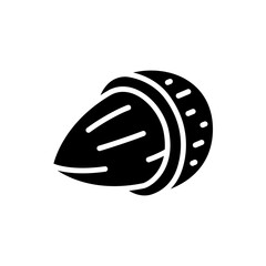 Half Cut Almond in Shell Outline Icon