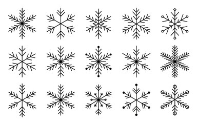 set of snowflakes