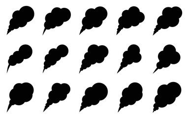 set of silhouettes of birds