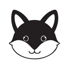 Set of Cute Animal Head Silhouettes