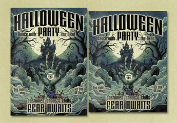 Zombie Hand Halloween Poster Layout