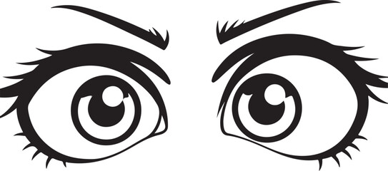 silhouette of cartoon face and big eyes