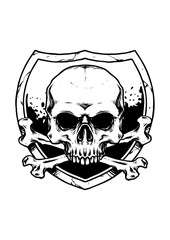 skull on black background