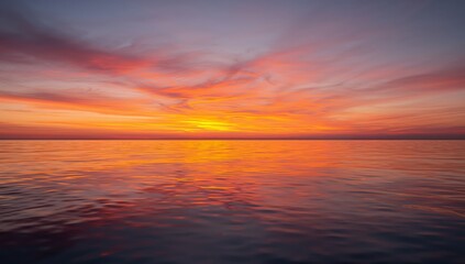 Fototapeta premium Serene Reflection. A Symphony of Colors and Textures at Dusks Embrace.