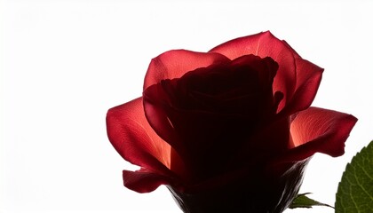 Rose Silhouette On White Background