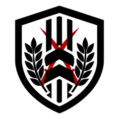 Vector logo art illustration with shield and wheat information