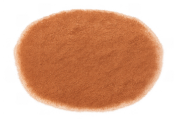 Oval brown fluffy rug with soft texture, cozy home decor element, isolated for living space comfort