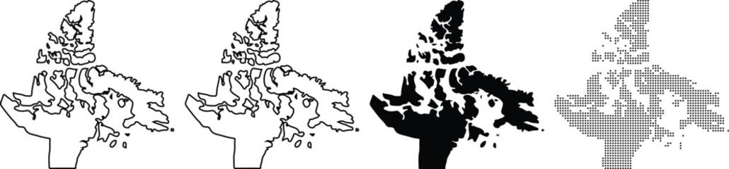 Hand made Vector map of Nunavut Canada in different styles perfect for geographic illustrations and infographic design By Adobe illustrator
