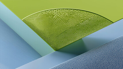 Green and Blue Intersecting Geometric Forms with Texture, Dynamic Green and Blue Geometric Texture