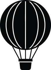 Fototapeta premium Simple black silhouette of a hot air balloon