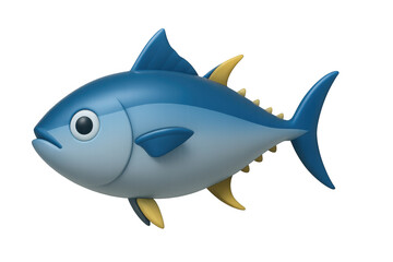 Obraz premium Tuna fish icon, a blue and grey marine animal, symbolizing seafood dishes and underwater ecosystems. Transparent background