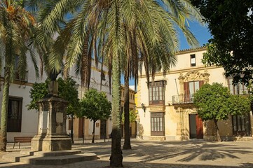 beautiful square and Rafael Rivero bust in Jerez de la Frontera