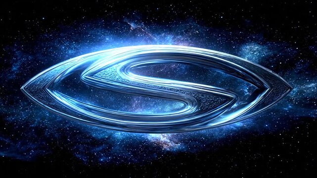 Abstract emblem design with starfield background for versatile creative uses