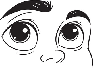 silhouette of cartoon face and big eyes