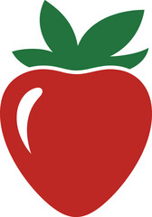 Simple red strawberry fruit vector icon