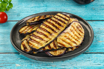 Grilled eggplant slices for snack