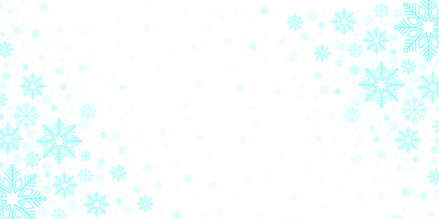 Blue teal christmas background with snowflakes. Vector eps