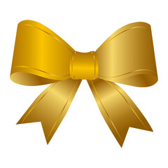 Elegant golden bow on white background for festive decor and gift wrapping.