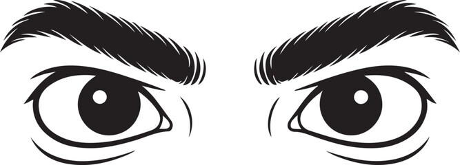 Fototapeta premium silhouette of cartoon face and big eyes