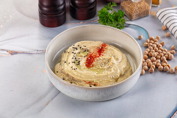 Chickpea vegan hummus dip spread